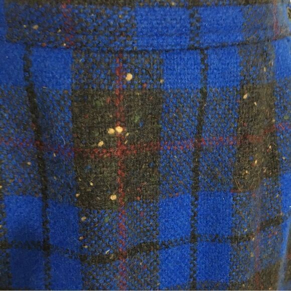 Valentino 100% Wool Blue Plaid Skirt Size 8 - Picture 8 of 11